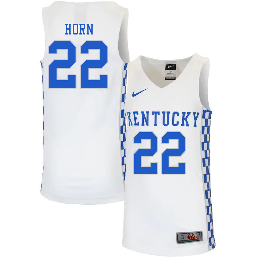 Men #22 Walker Horn Kentucky Wildcats College Basketball Jerseys Stitched Sale-White